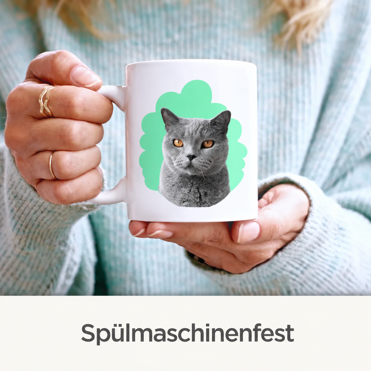 Personalisierte Tasse - Haustierportrait mit Katze
