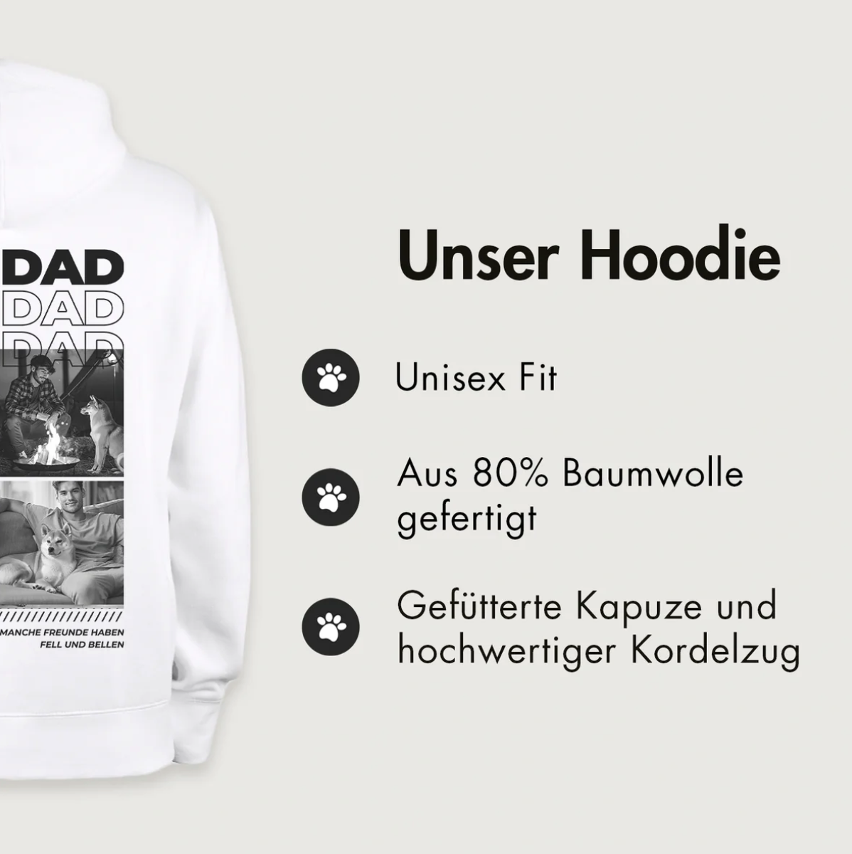 Personalisierter Hoodie - Dog Dad
