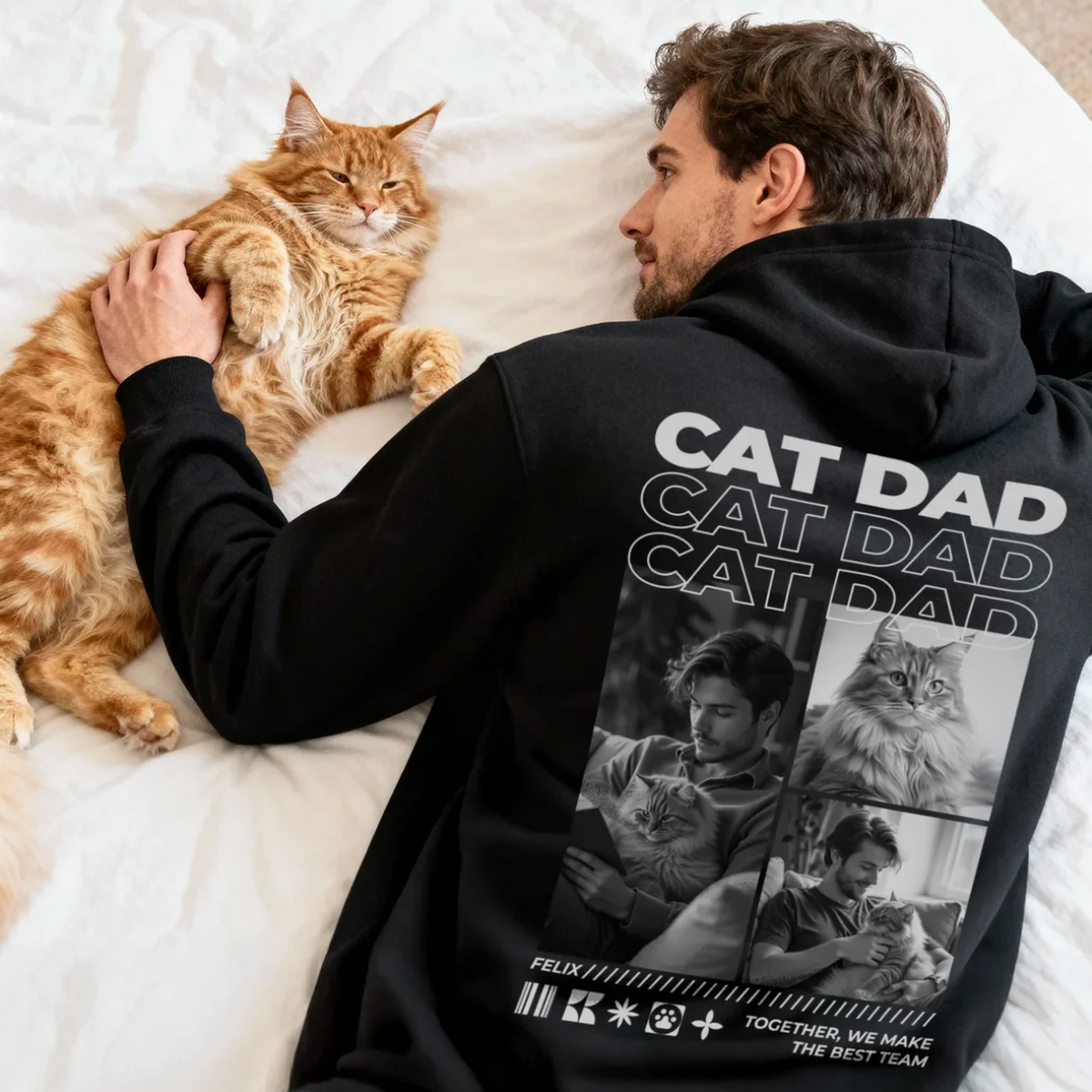 Personalisierter Hoodie - Cat Dad