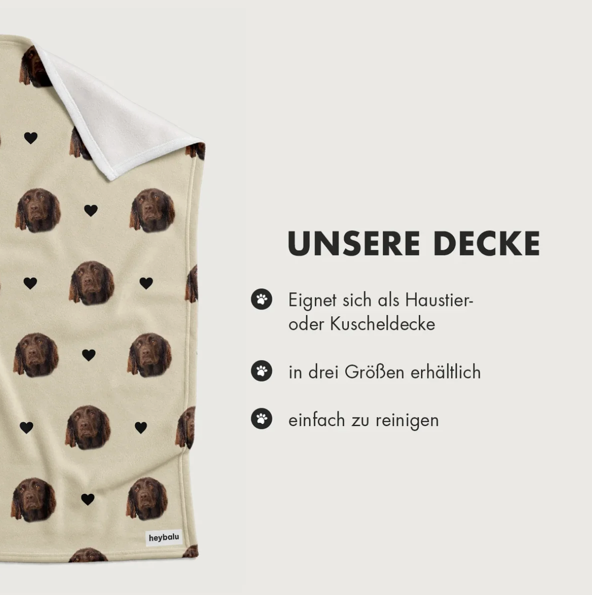 Personalisierte Haustierdecke - Haustierköpfe