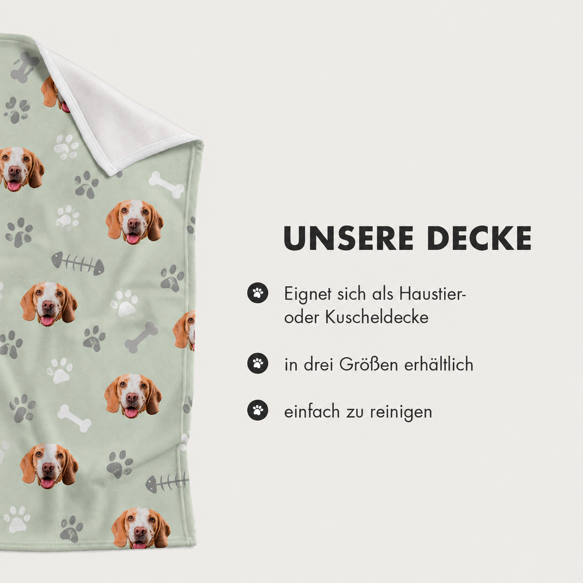 Personalisierte Haustierdecke - Dein Foto