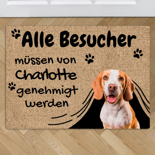 Personalisierte Fußmatte - Besuch genehmigt