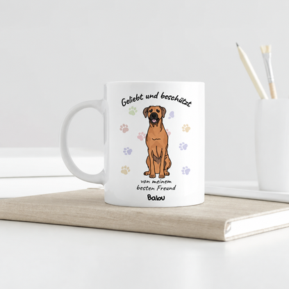 Personalisierte Tasse - Geliebt und beschützt