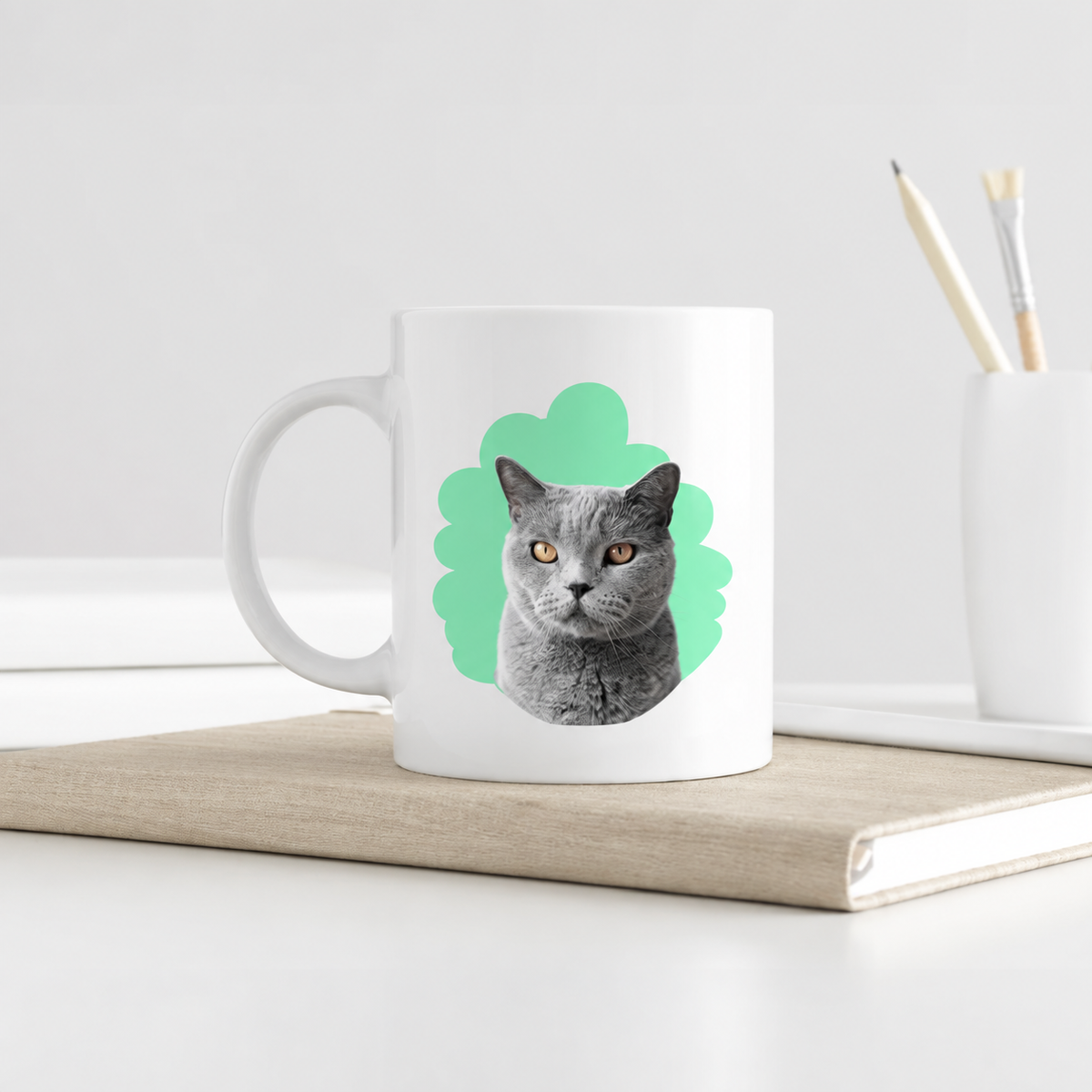 Personalisierte Tasse - Haustierportrait mit Katze