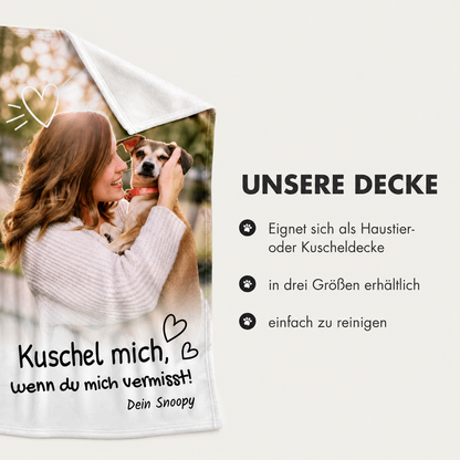 Personalisierte Haustierdecke - Kuschel mich