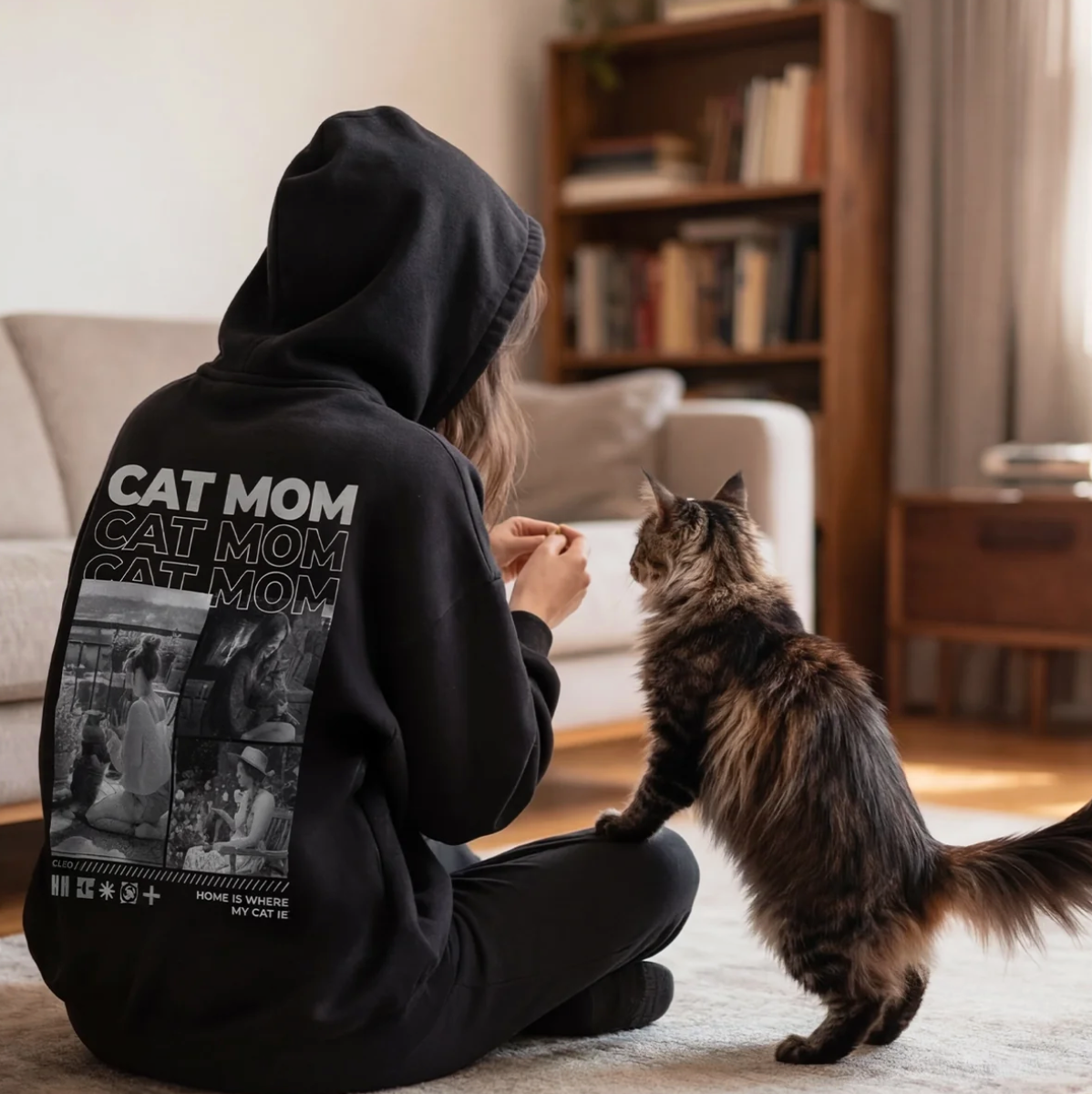 Personalisierter Hoodie - Cat Mom