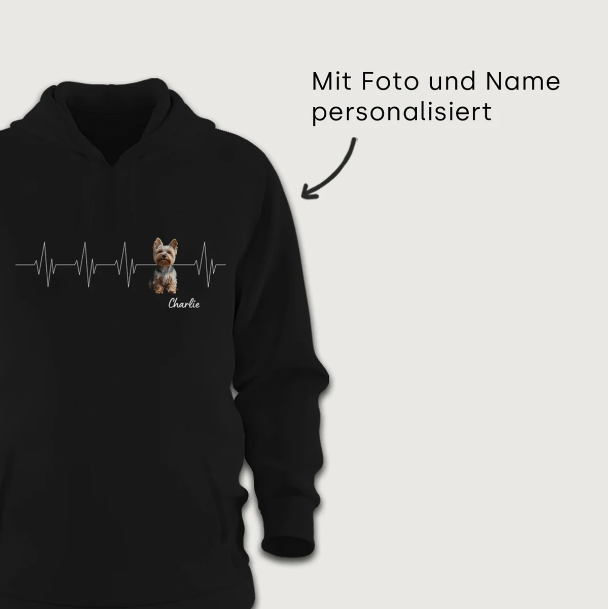 Personalisierter Hoodie - Herzschlag