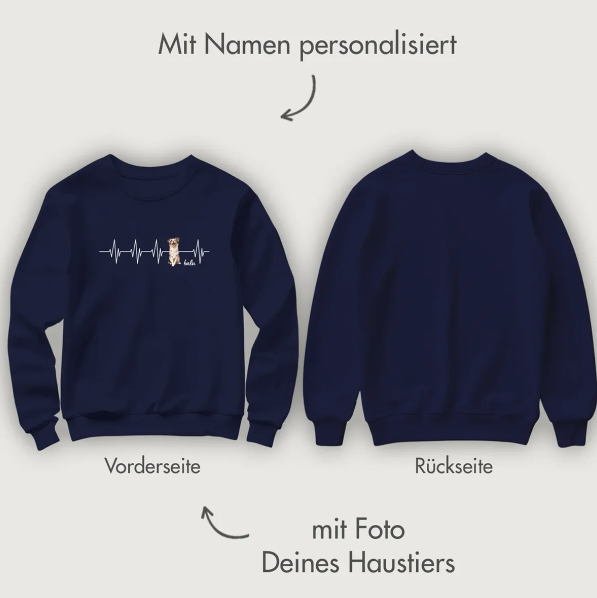 Personalisiertes Sweatshirt - Herzschlag