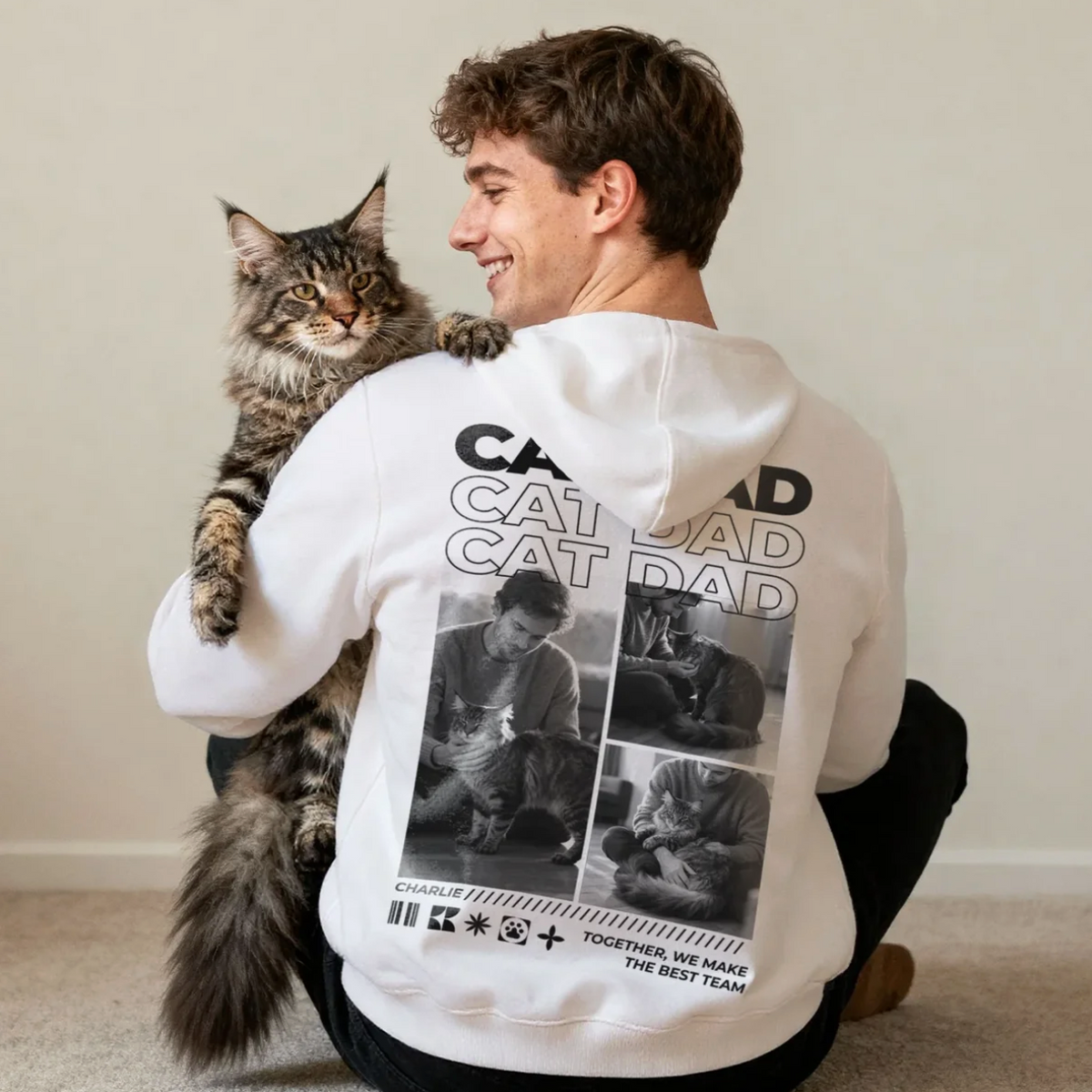 Personalisierter Hoodie - Cat Dad