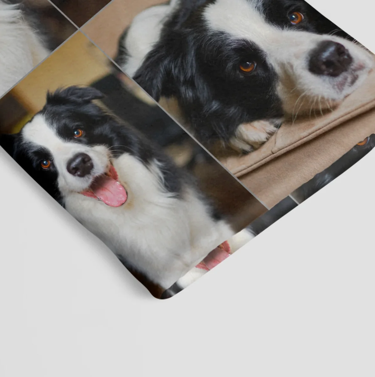 Personalisierte Haustierdecke mit Fotos eines Hundes, weich und in verschiedenen Farben.