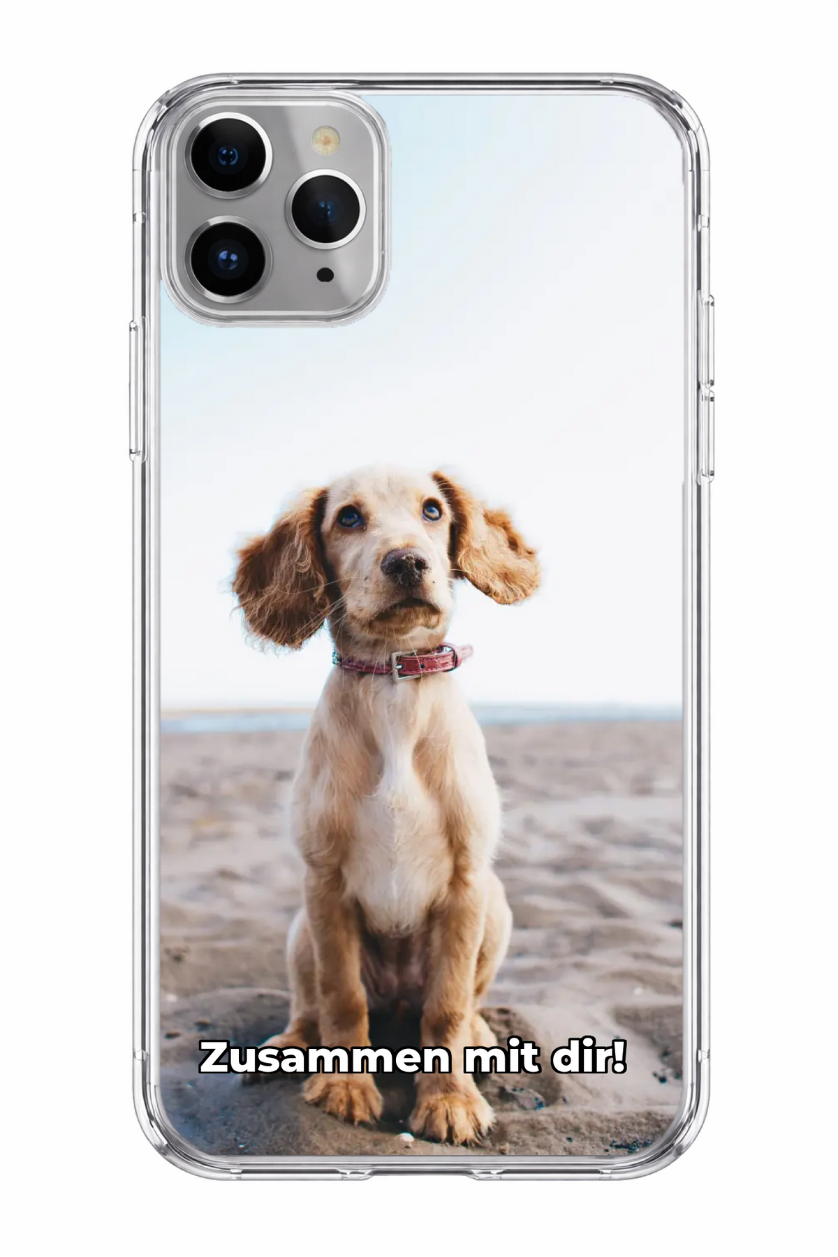 Teeinblue-Original – Handyhülle Dein Foto mit Hund am Strand und Zusammen mit dir