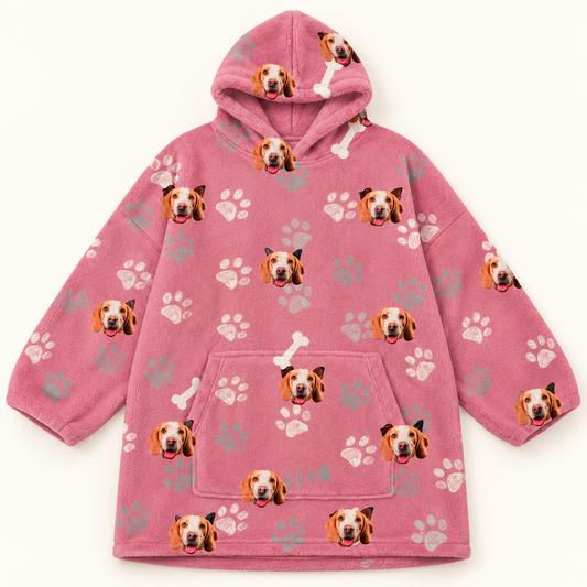 Personalisierte Hoodie Decke - Dein Foto – Produktfoto auf Deutsch