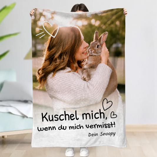 Personalisierte Decke - Kuschel mich, wenn du mich vermisst