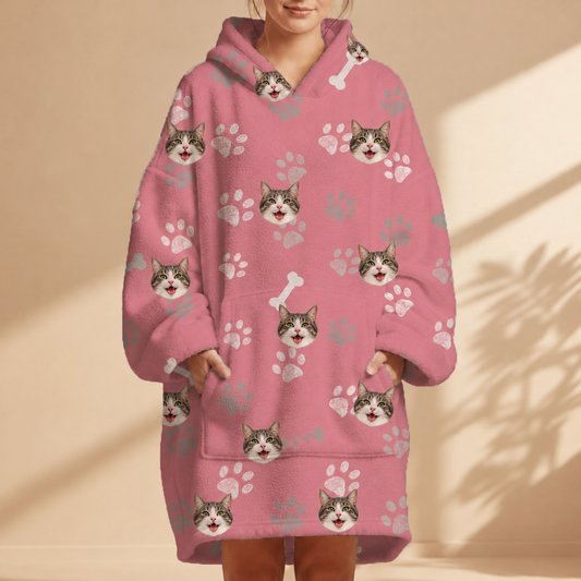 Personalisierte Hoodie Decke - Dein Foto