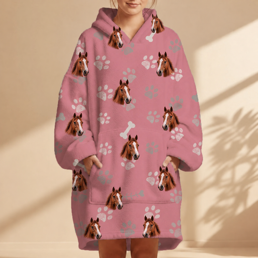 Personalisierte Hoodie Decke - Dein Foto