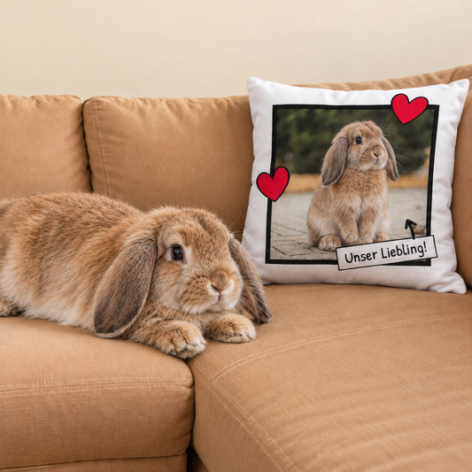 Personalisiertes Kissen - Fotokissen mit Herzchen