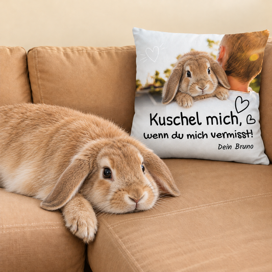 Personalisiertes Kissen - Kuschel mich, wenn du mich vermisst